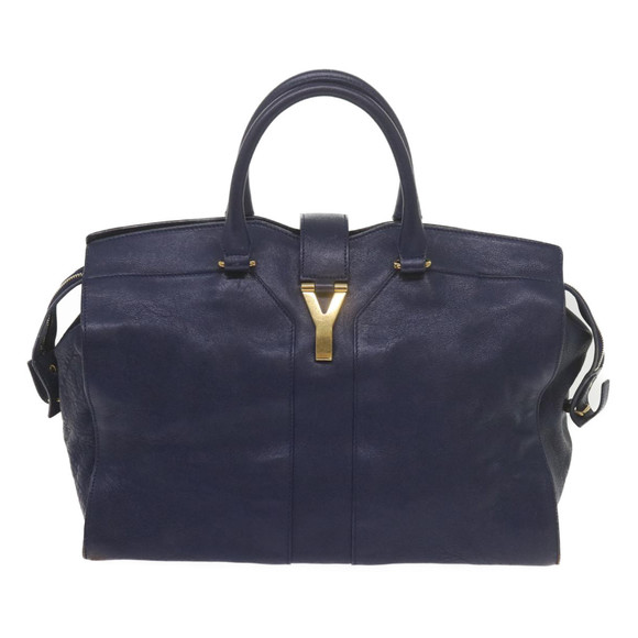 SAINT LAURENT Cavas Chyc Hand Bag Leather Navy 275091 Auth am5374 - Picture 13 of 16